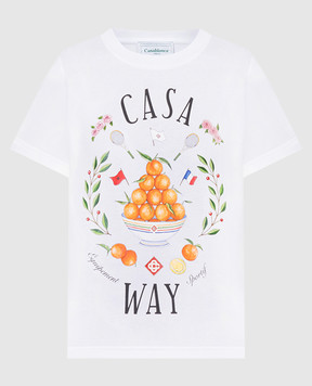 Casablanca Белая футболка с принтом Casa Way WPS24JTS02001