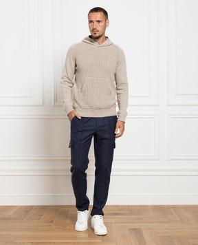 ISAIA Бежево худи из кашемира MG8195YP011