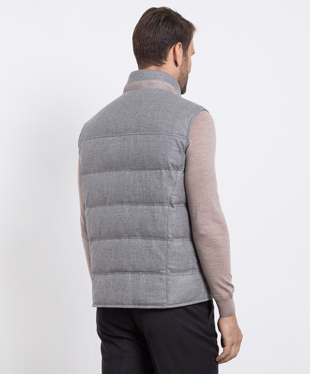 Enrico Mandelli Gray down vest made of wool and cashmere A7T7723821 image 4