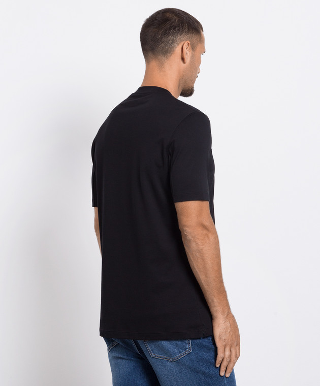 Brunello Cucinelli Черная футболка с принтом логотипа M0T718462 изображение 4