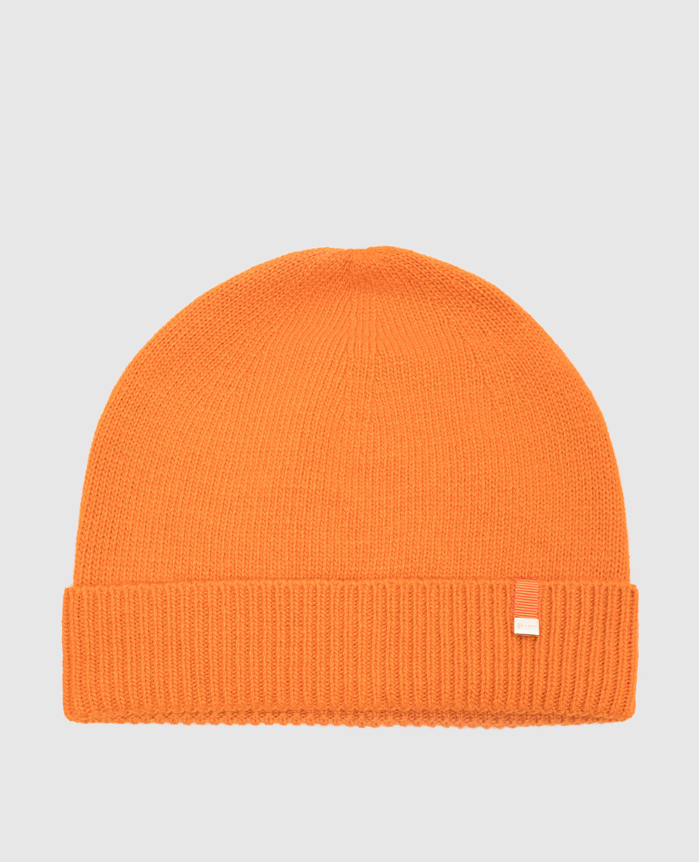 Оранжевая шапка из шерсти с логотипом