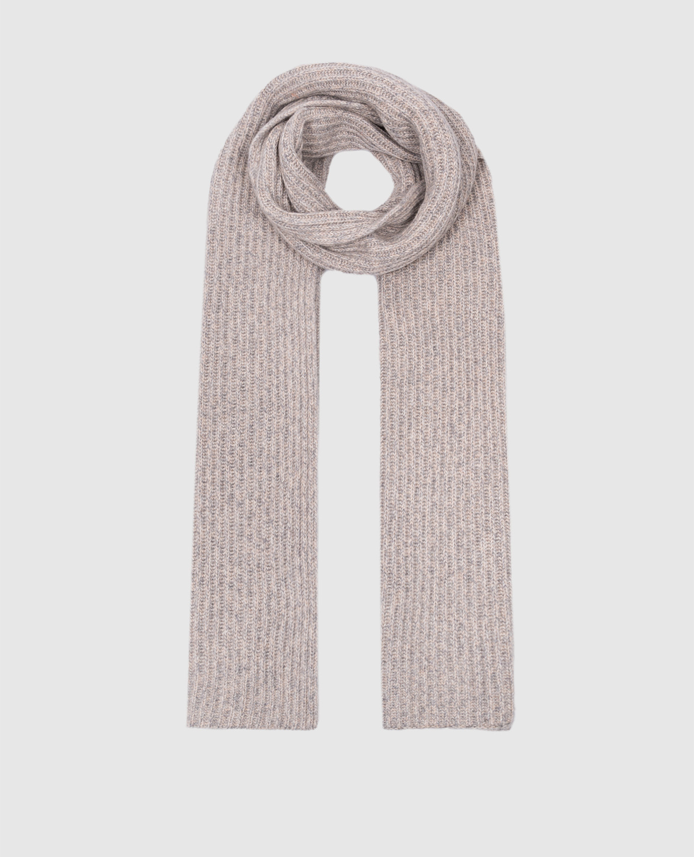 Gray melange cashmere scarf