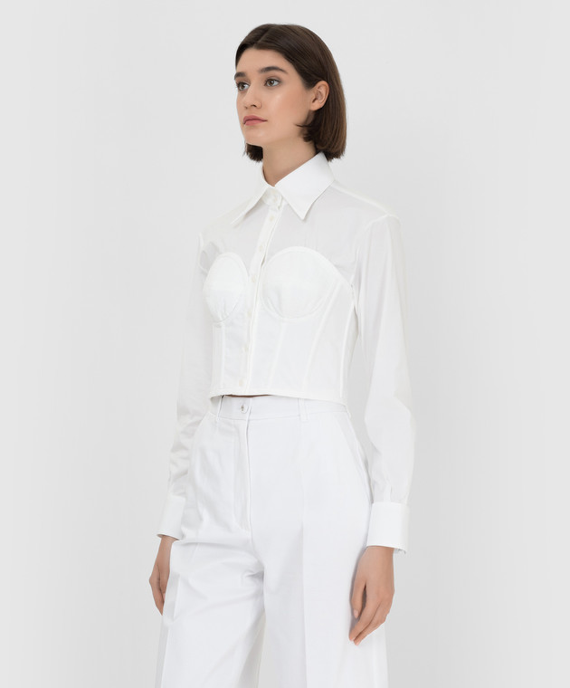 Dolce&Gabbana Біла сорочка-бюстьє F5P57TGDAJP зображення 3