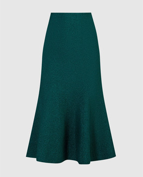 Victoria Beckham Зеленая юбка миди VB Body с люрексом 1124KSK005293A