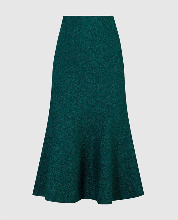 Green VB Body midi skirt with lurex