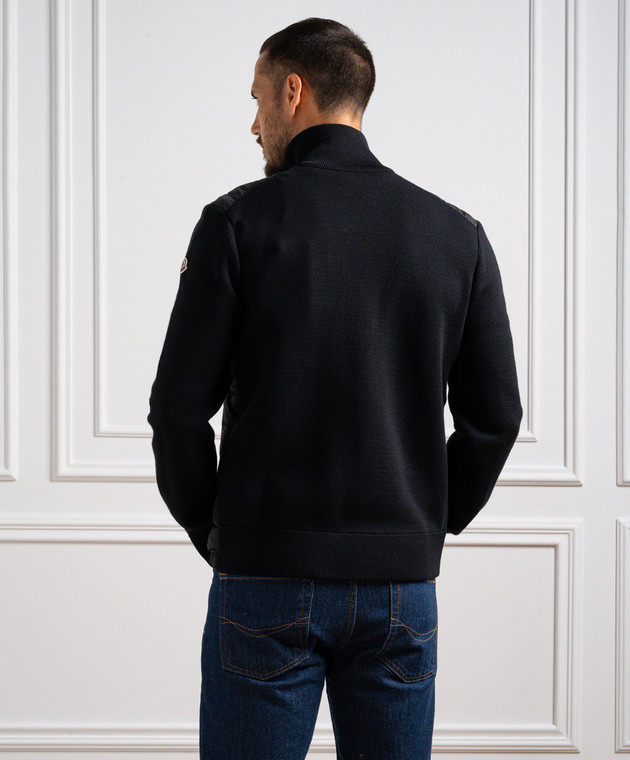 Moncler Черный комбинированный кардиган 9B50700A9341 изображение 4