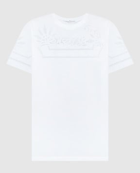Ermanno Scervino Белая футболка с кружевом D442L329DUX