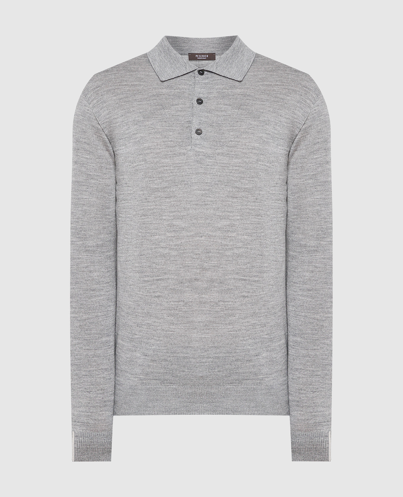 Gray melange wool polo shirt