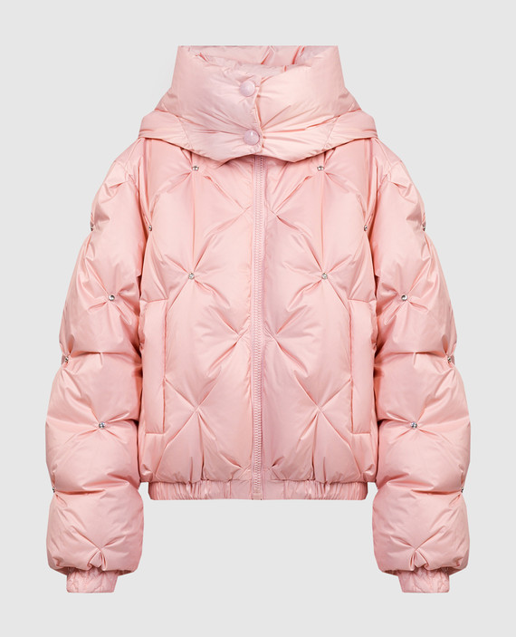 Pink Glare down jacket with Swarovski crystals