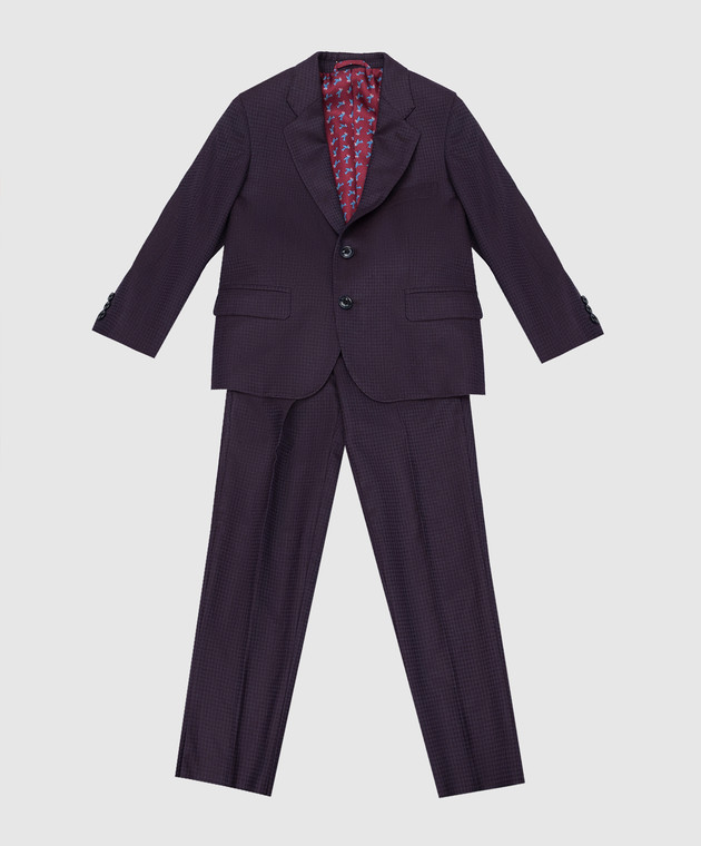 Stefano Ricci Дитячий фіолетовий костюм з вовни Y1SF371900HC3490
