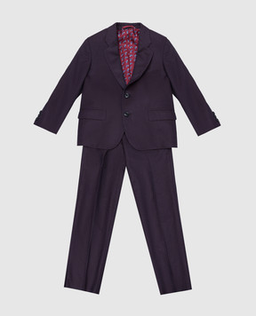 Stefano Ricci Детский фиолетовый костюм из шерсти Y1SF371900HC3490