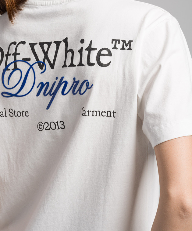 Off-White White t-shirt with Off-White Dnipro print OMAA027G23JER026 image 5