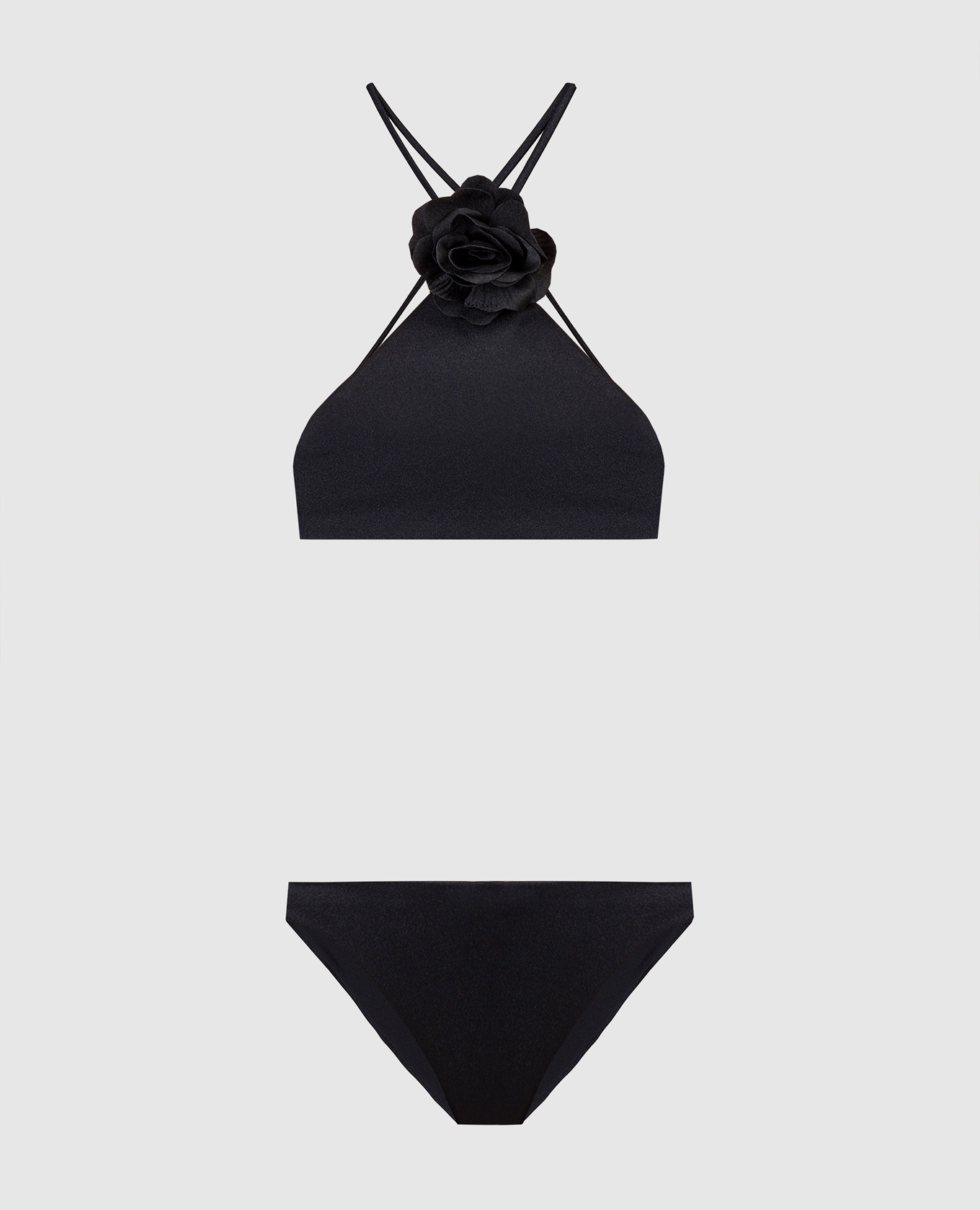 

Черный купальник с брошью в виде цветка, Раздельные купальники