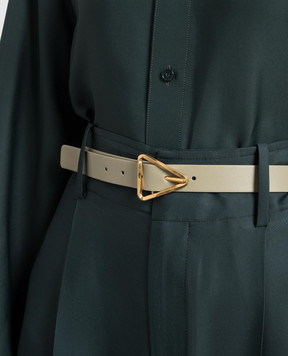 Bottega Veneta Зелений шкіряний пояс 679476VMAU3