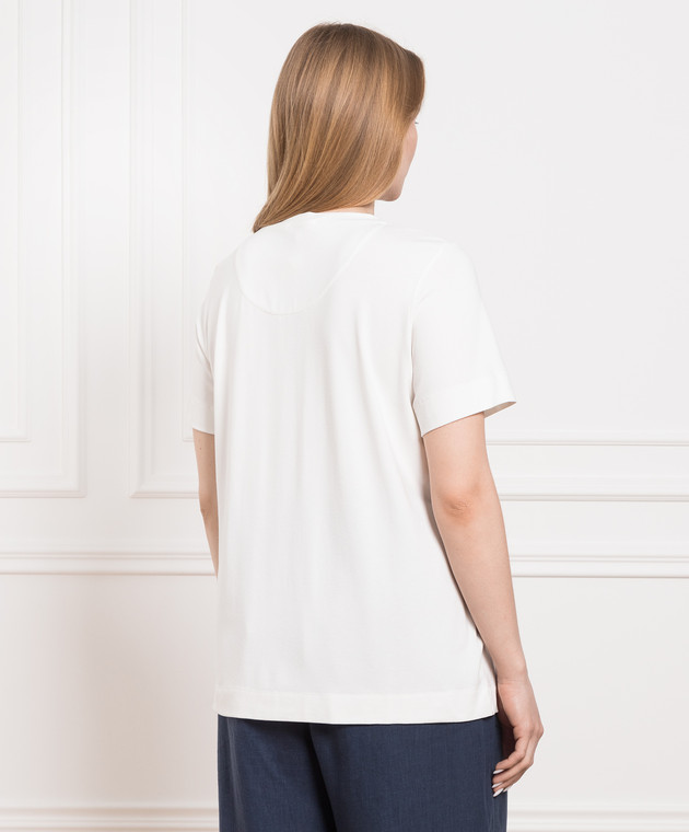 Marina Rinaldi White t-shirt with a floral print VITTORIA image 4