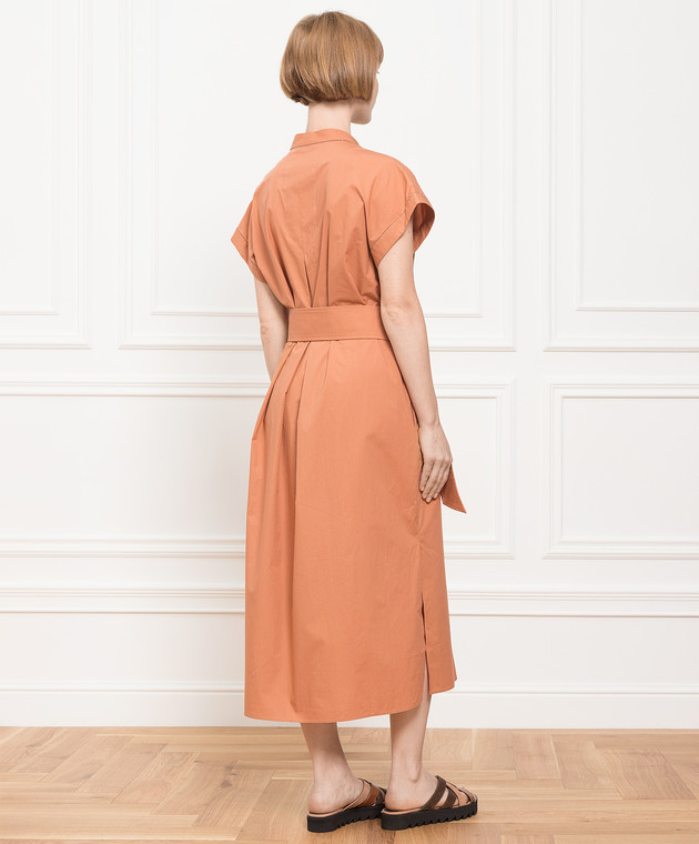 Brunello Cucinelli Руда сукня міді з еколатунню MP127A4958 зображення 4