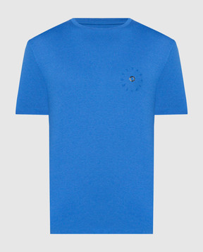 Stefano Ricci Голубая футболка с вышивкой логотипа MNH4102950803