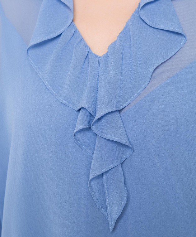 Max Mara Блакитна блуза з шовку ALBATRO ALBATRO зображення 5