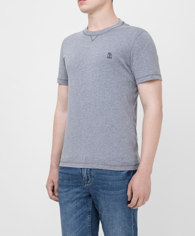 Brunello Cucinelli Серая футболка M0T611328G изображение 3