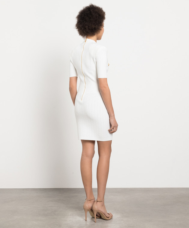 Balmain Белое платье мини AF0R6045KB07 изображение 4