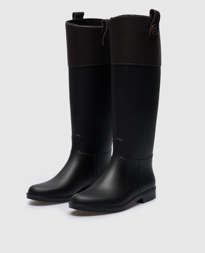 Paola Zuin Venezia Черные комбинированные сапоги Pony PONYLEATHER