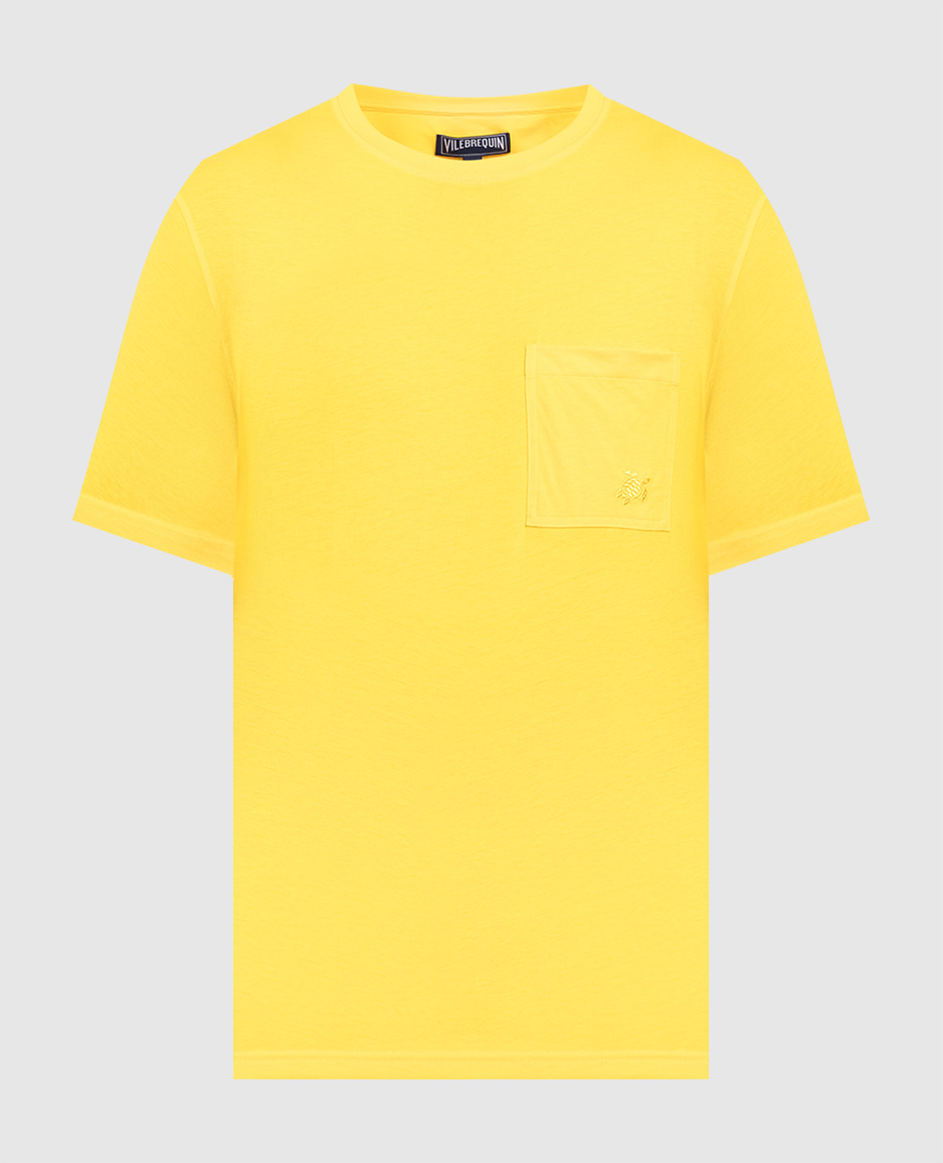Yellow Mineral Dye t-shirt with logo embroidery