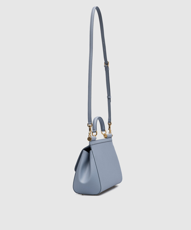 Dolce & Gabbana Sicily Small Leather Bag In Light Blue