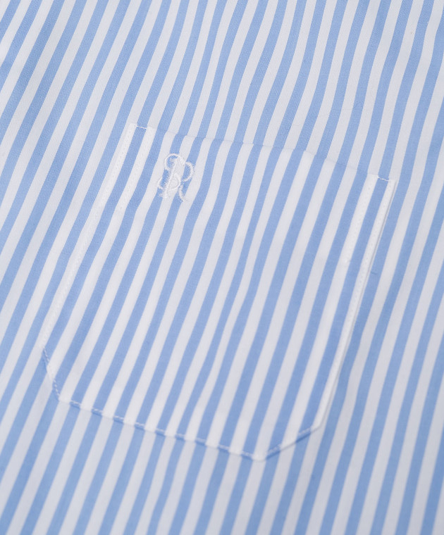 Stefano Ricci Дитяча блакитна сорочка в смужку YC004157M1813 зображення 3