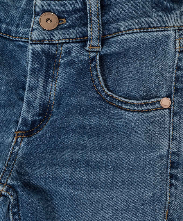 Brunello Cucinelli Дитячі джинси з ефектом потертості BA182P403C зображення 3
