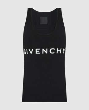 Givenchy Черный топ с принтом логотипа BW70AZ3YAC
