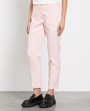 Alexander McQueen Розовые брюки из шерсти 584968QJAAC