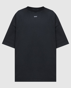 Off-White Черная футболка с принтом S.Matthew OMAA161C99JER002