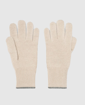 Brunello Cucinelli Бежевые перчатки из кашемира M2293118