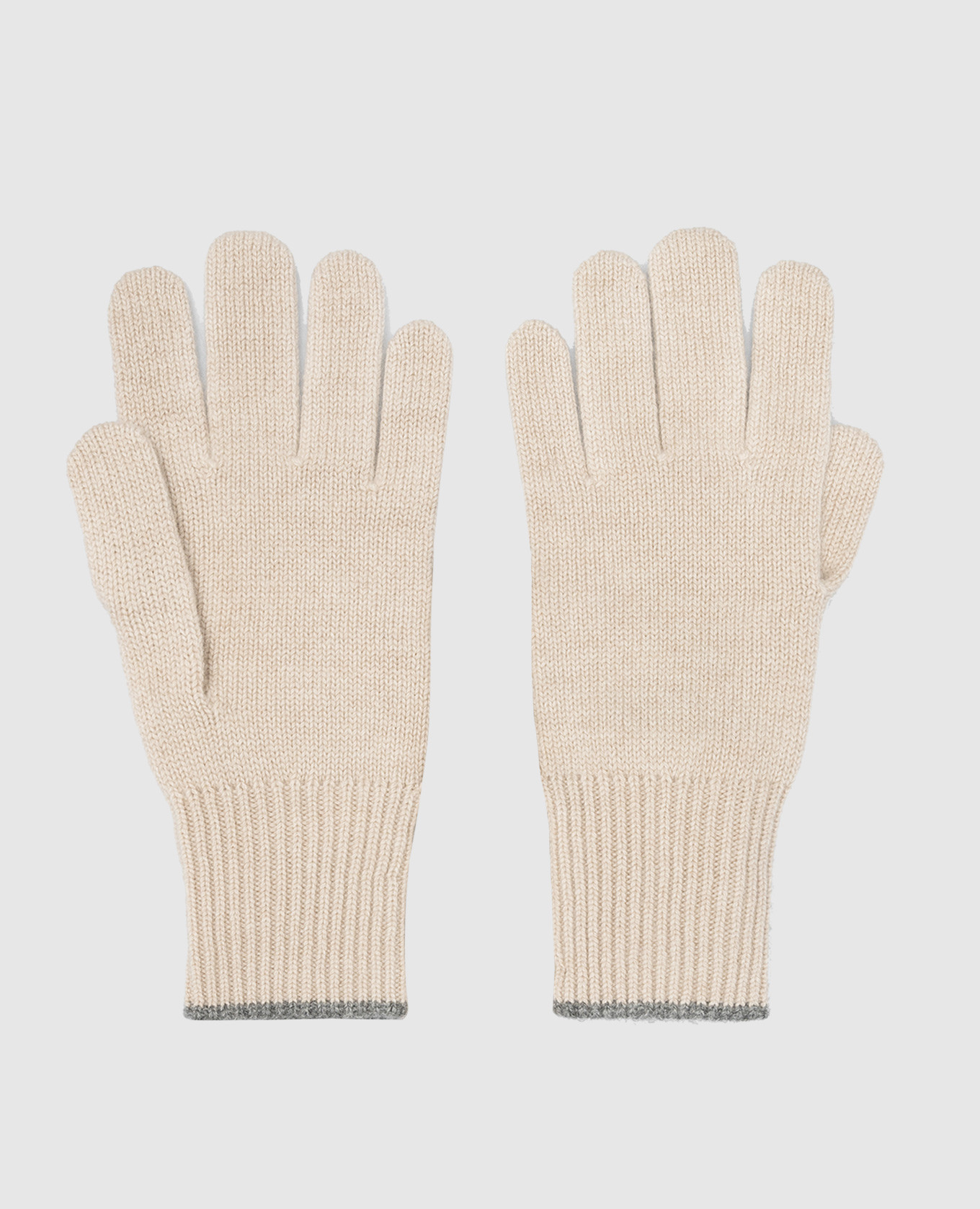 Бежевые перчатки из кашемира
