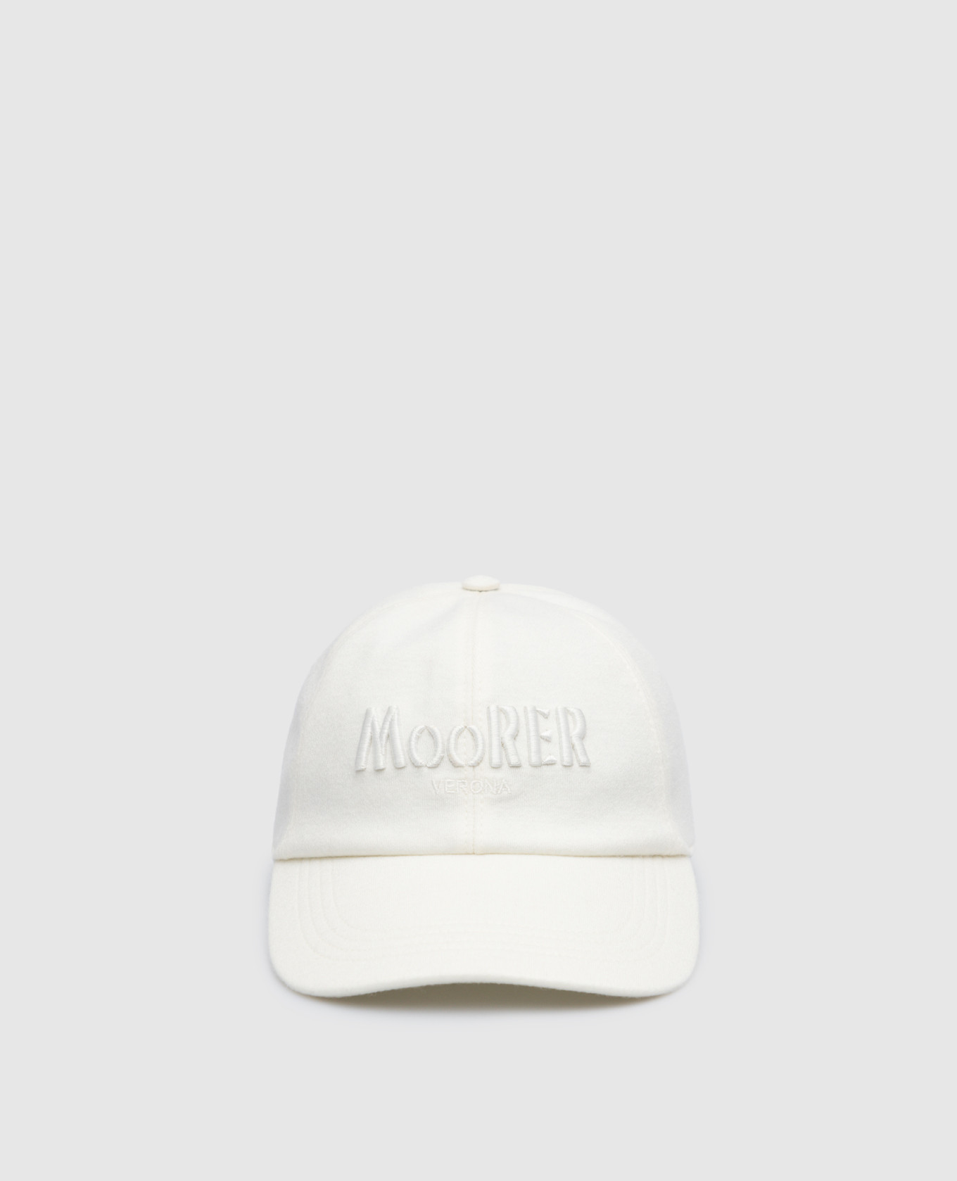MooRER - Robinson cap in light beige wool with logo embroidery ...
