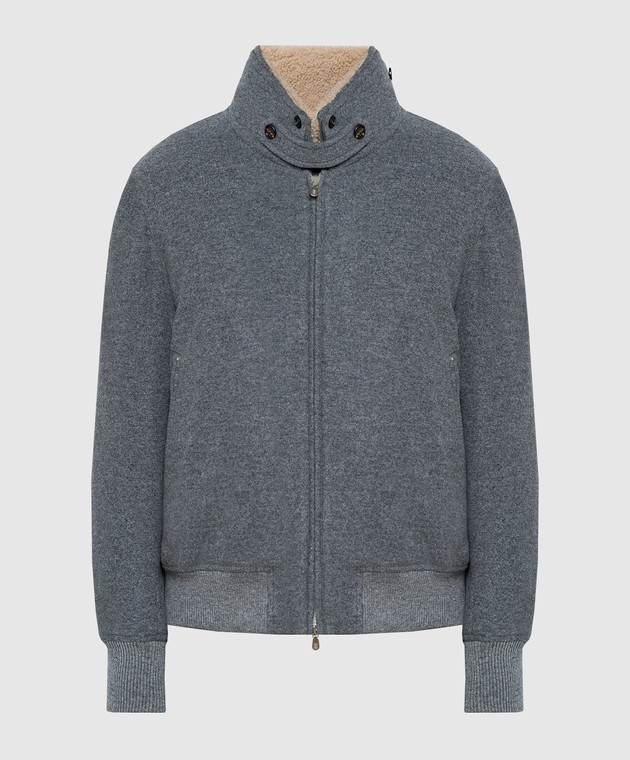 Brunello Cucinelli - Серая куртка из кашемира с мехом MT4976889