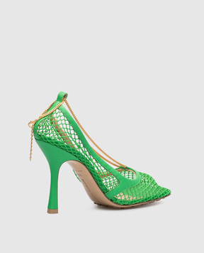 Bottega Veneta Зеленые комбинированные туфли с цепочкой 578321VBPS1
