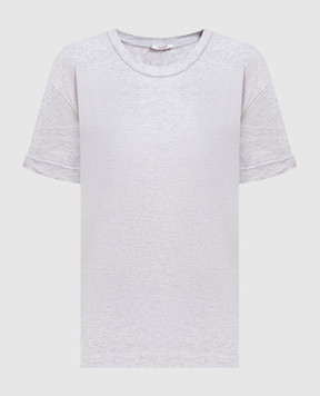Peserico Сіра меланжева футболка з ланцюжком моніль S06167J002378