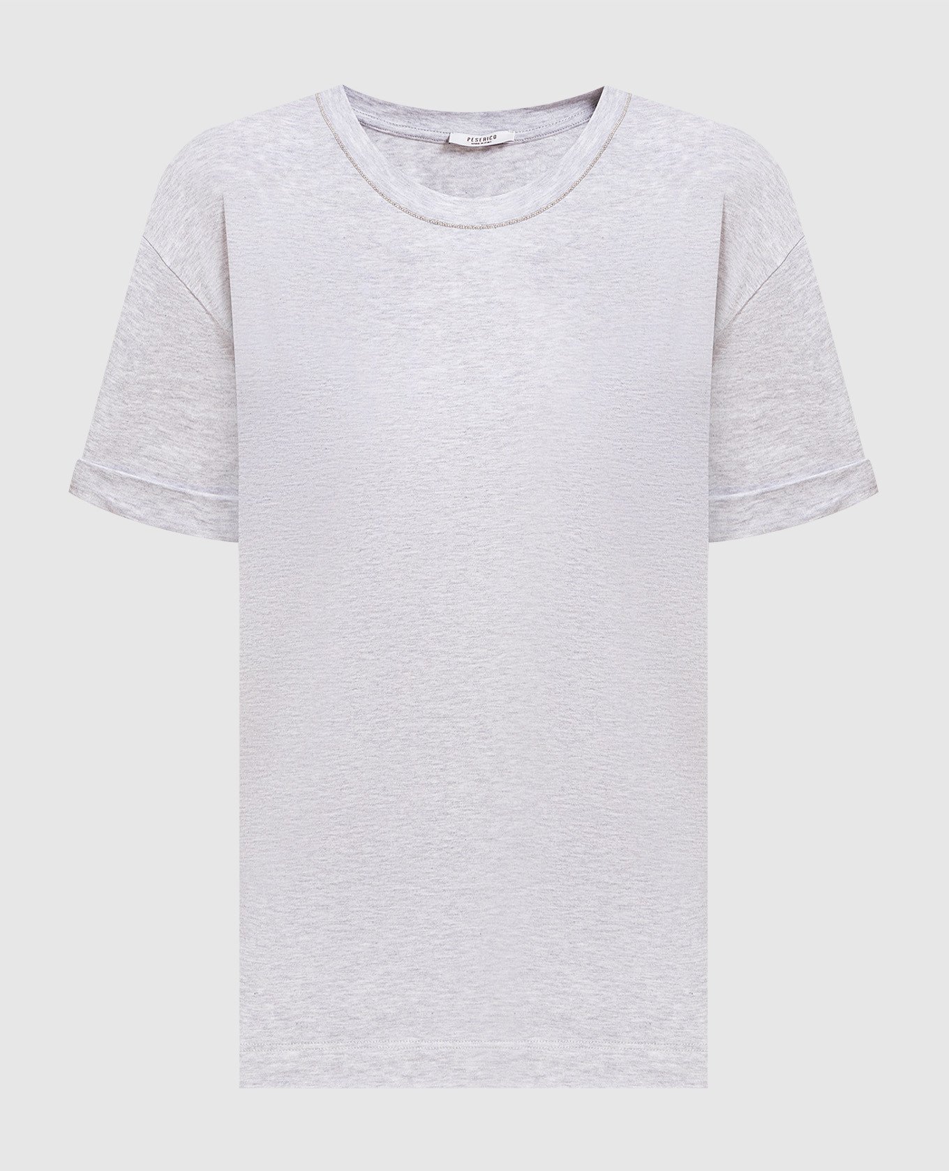 Gray melange t-shirt with monil chain