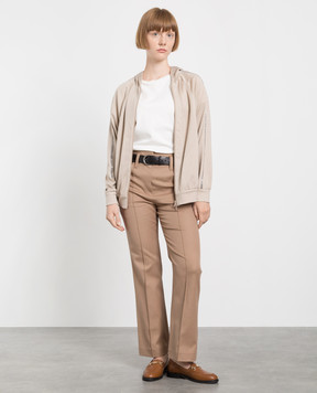 Brunello Cucinelli Бежеві штани з еколатунню MP126P8106