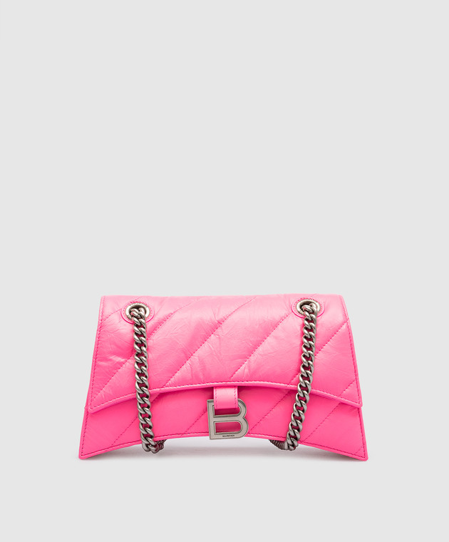 Balenciaga Crush pink logo leather messenger bag 7163512AABD