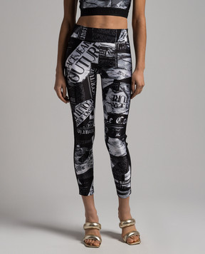 Versace Jeans Couture Чорні легінси в принт Magazine 76HAC114JS301