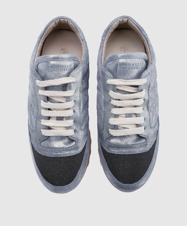 Brunello Cucinelli Серые замшевые кроссовки MZMIG1118 изображение 4