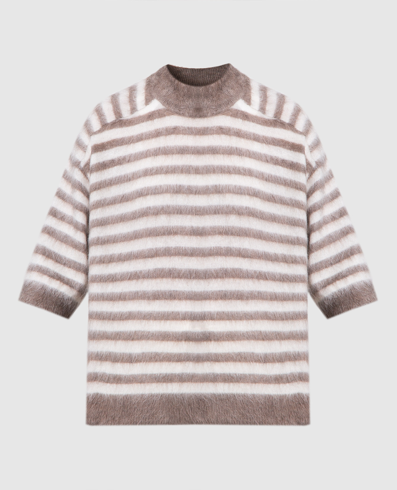 Brown striped jumper with monil chain