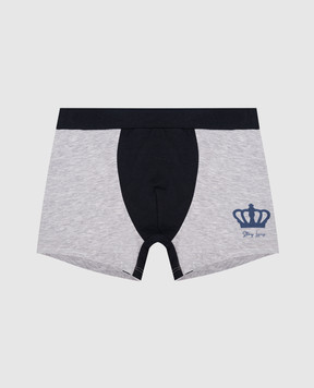 Story Loris Children's gray boxer briefs with a logo print 3608846