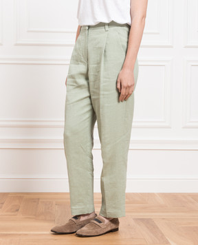 Brunello Cucinelli Зеленые брюки MH587P7986