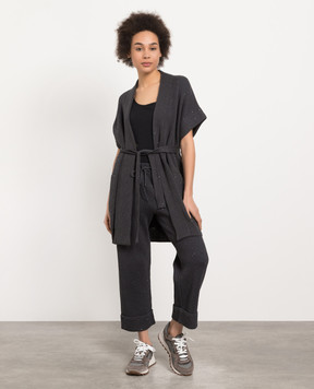 Brunello Cucinelli Серые брюки с пайетками MDV754699