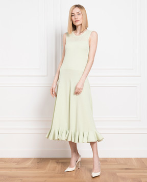 Jil Sander Світло-зелена сукня з оборкою JSPU754060WUY25418