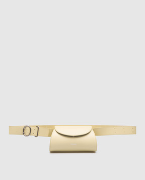 Jil Sander Yellow leather messenger bag with embossed logo J07WD0057P5355