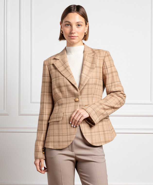 Ballantyne Brown checked wool and cashmere jacket BLJ041QWC09 image 3